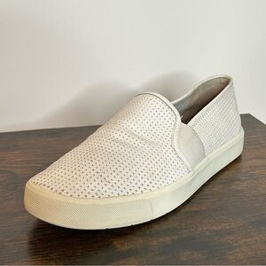 Vince White Blair Perforated Leather Slip On Sneakers Shoes Size 6.5